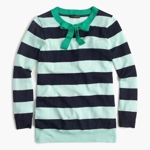J Crew Tippi tie-neck sweater M merino striped